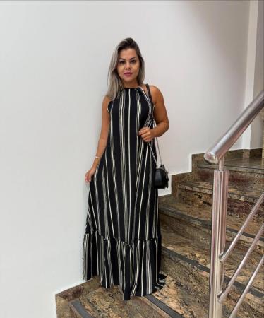 Vestido longo listras